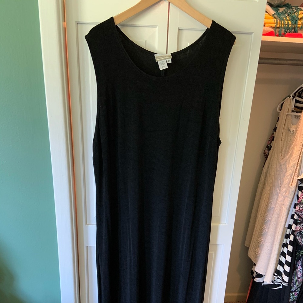 Black sleeveless maxi dress, 2x coldwater creek